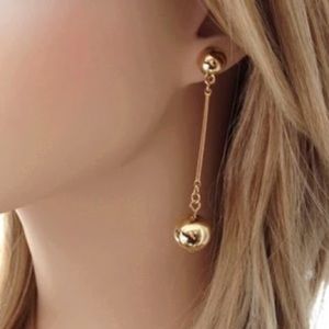 Gold Drop earrings balls simple elegant